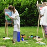 enfants-peinture acrylique - jardin