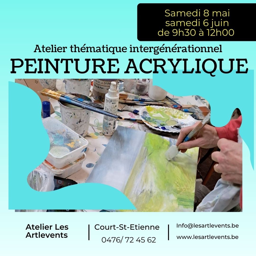 Vendredi 10 octobre de 17h30 à 20h00 - 1 atelier-peinture acrylique